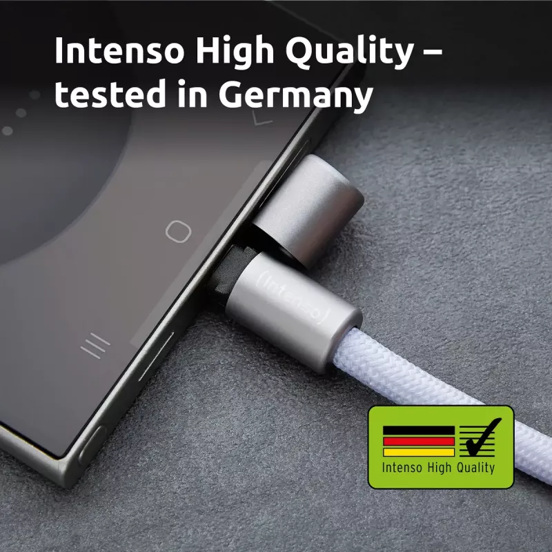 Intenso USB-C Ladekabel-Trageband Handy-Halsband 60W Schnellladung, verstellbare Länge 1,65 m, Nylon, Lila