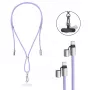 Intenso USB-C Ladekabel-Trageband Handy-Halsband 60W Schnellladung, verstellbare Länge 1,65 m, Nylon, Lila