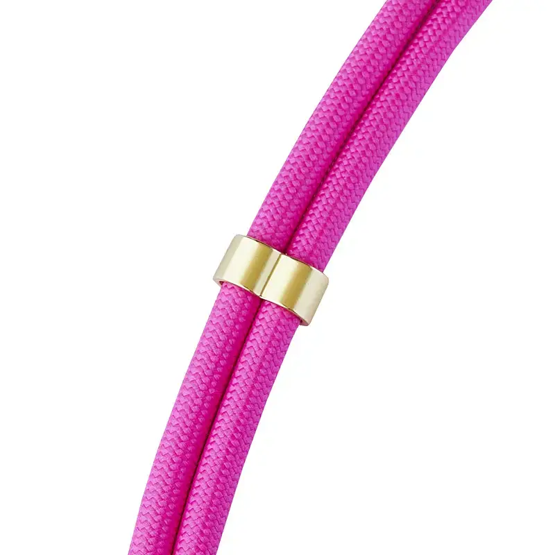 Intenso USB-C Ladekabel-Halsband Handy-Umhängekabel 60 W Schnellladung verstellbare Länge 1,65 m Nylon Neopink