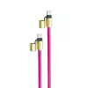 Intenso USB-C Ladekabel-Halsband Handy-Umhängekabel 60 W Schnellladung verstellbare Länge 1,65 m Nylon Neopink