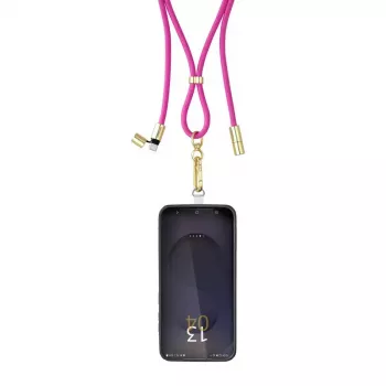 Intenso USB-C Ladekabel-Halsband Handy-Umhängekabel 60 W Schnellladung verstellbare Länge 1,65 m Nylon Neopink