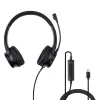 Headset Lindy USB-C Office Headset Kabelgebunden 20-20000 Hz 1,95 m Schwarz