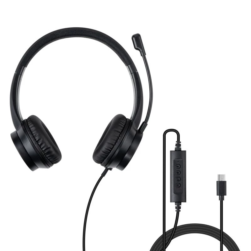 Headset Lindy USB-C Office Headset Kabelgebunden 20-20000 Hz 1,95 m Schwarz