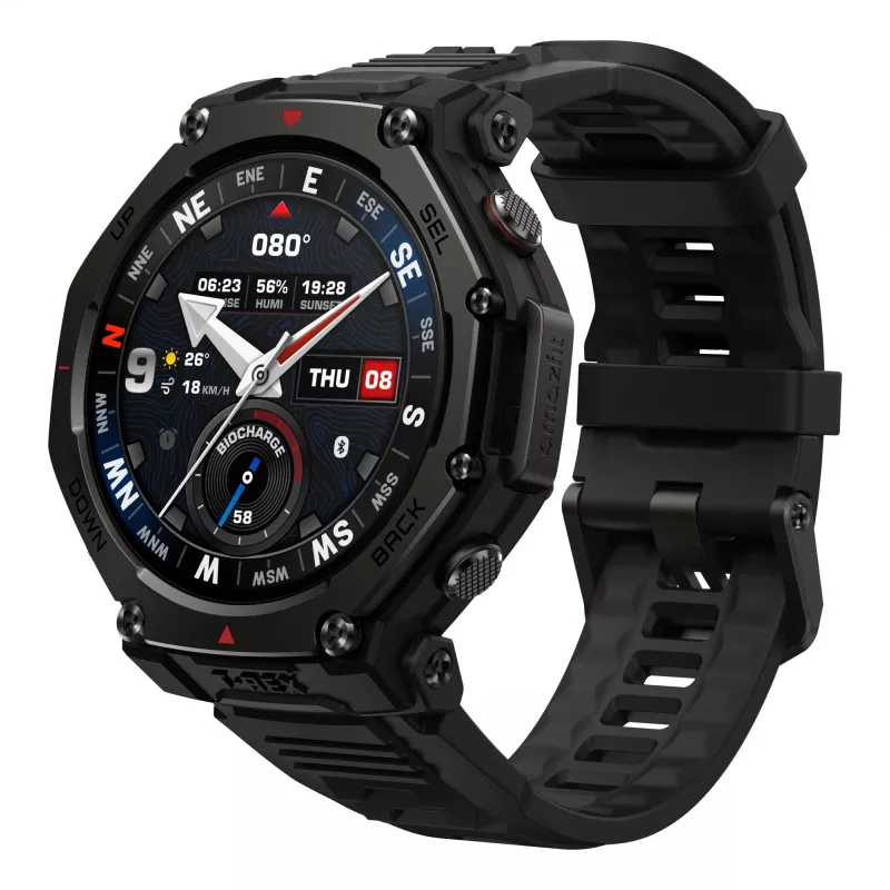 Amazfit T-Rex 3 Pro 3,81 cm (1,5 Zoll) AMOLED 48 mm Digital 480 x 480 Pixel Touchscreen Schwarz WLAN GPS (Satellit)