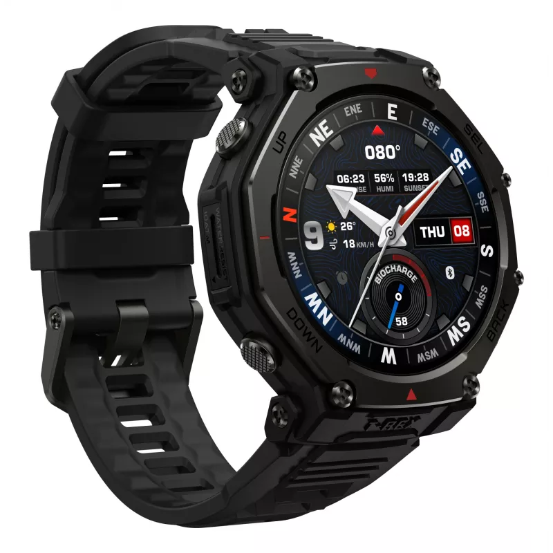 Amazfit T-Rex 3 Pro 3,81 cm (1,5 Zoll) AMOLED 48 mm Digital 480 x 480 Pixel Touchscreen Schwarz WLAN GPS (Satellit)