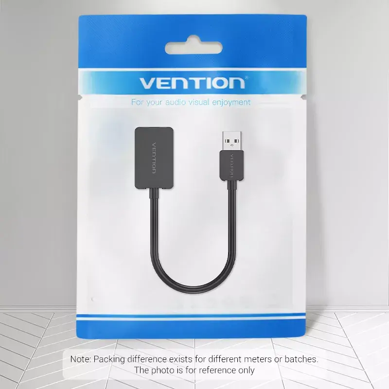 Vention 2-Port externe USB-Soundkarte 0,15 m Schwarz 2.1 Kanäle 16 Bit