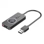 Vention USB 2.0 Externer Stereo-Sound-Adapter mit Lautstärkeregelung 0,15 M Schwarz ABS