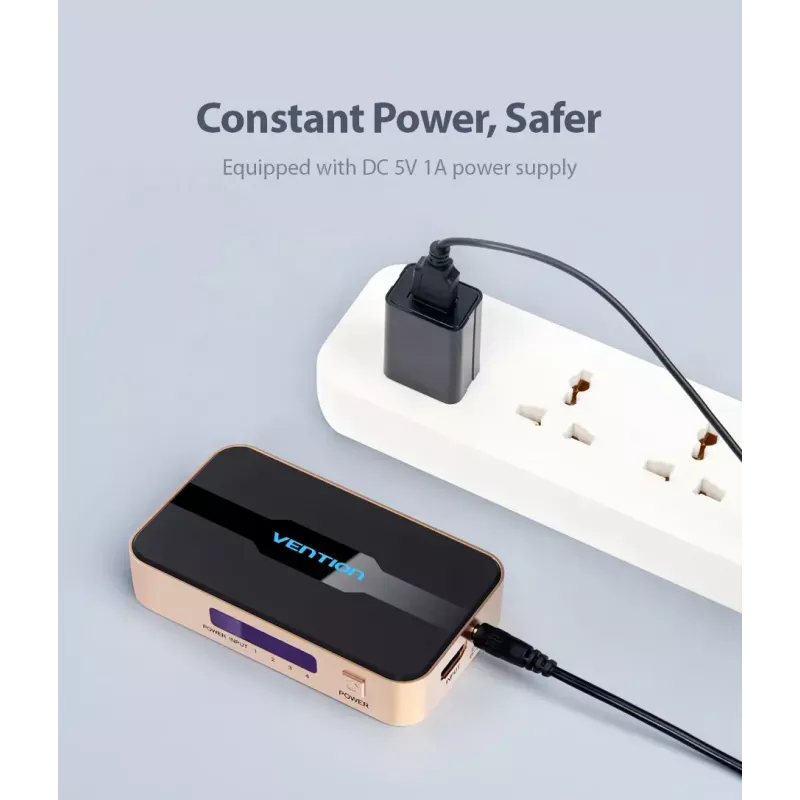 HDMI Splitter Vention 1 In 4 Out 4K@30Hz Gold Aluminiumlegierung