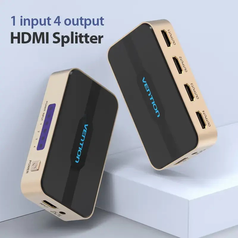 HDMI Splitter Vention 1 In 4 Out 4K@30Hz Gold Aluminiumlegierung