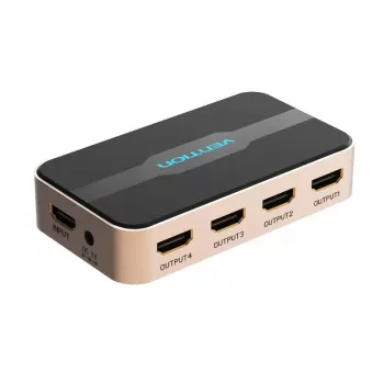 HDMI Splitter Vention 1 In 4 Out 4K@30Hz Gold Aluminiumlegierung