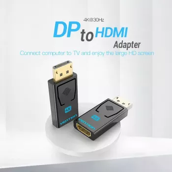 Vention DisplayPort Stecker auf HDMI Buchse Adapter Schwarz DP HDMI Gold beschichtet