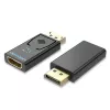 Vention DisplayPort Stecker auf HDMI Buchse Adapter Schwarz DP HDMI Gold beschichtet