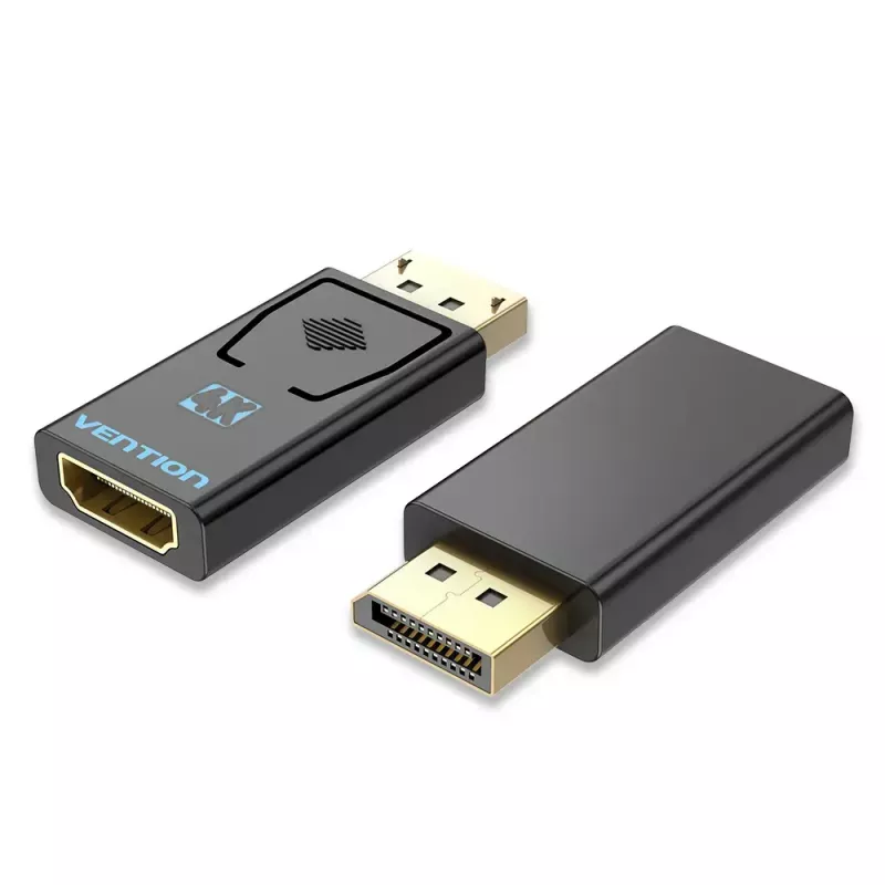 Vention DisplayPort Stecker auf HDMI Buchse Adapter Schwarz DP HDMI Gold beschichtet