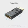 Vention DisplayPort Stecker auf HDMI Buchse Adapter Schwarz DP HDMI Gold beschichtet
