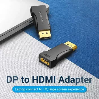 DisplayPort-auf-HDMI-Adapter Vention HBOB0, DisplayPort-Stecker auf HDMI-Buchse, schwarz, vergoldete Kontakte
