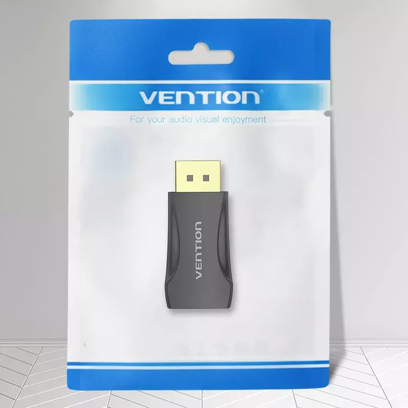 DisplayPort-auf-HDMI-Adapter Vention HBOB0, DisplayPort-Stecker auf HDMI-Buchse, schwarz, vergoldete Kontakte
