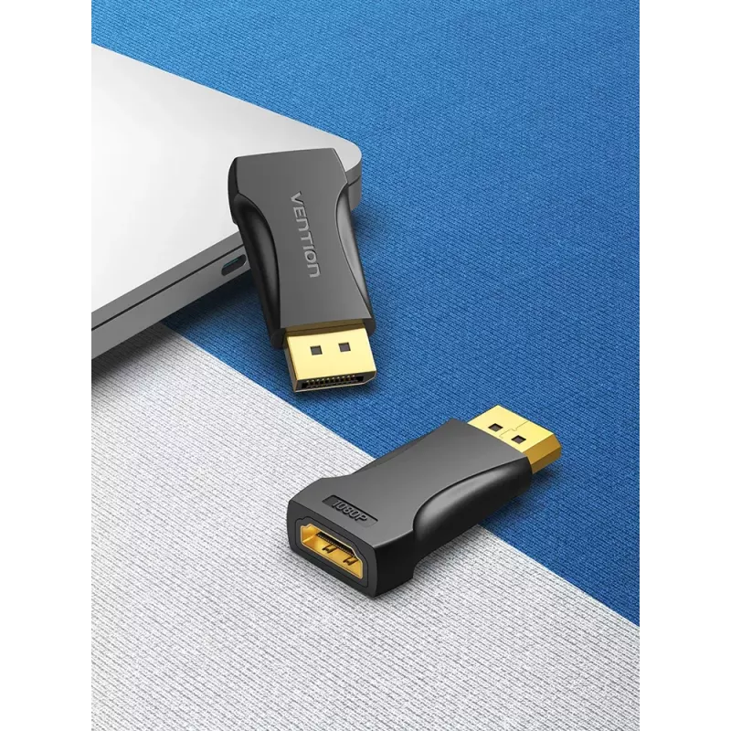 DisplayPort-auf-HDMI-Adapter Vention HBOB0, DisplayPort-Stecker auf HDMI-Buchse, schwarz, vergoldete Kontakte