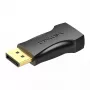 DisplayPort-auf-HDMI-Adapter Vention HBOB0, DisplayPort-Stecker auf HDMI-Buchse, schwarz, vergoldete Kontakte
