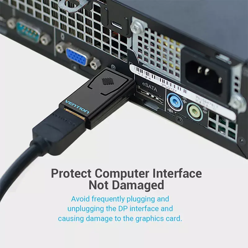 DisplayPort-auf-HDMI-Adapter Vention HBKB0 – DP-Stecker auf HDMI-Buchse, schwarz, vergoldete Kontakte