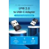 USB Adapter Vention CDWB0 USB 2.0 Stecker auf USB-C Buchse Schwarz PVC