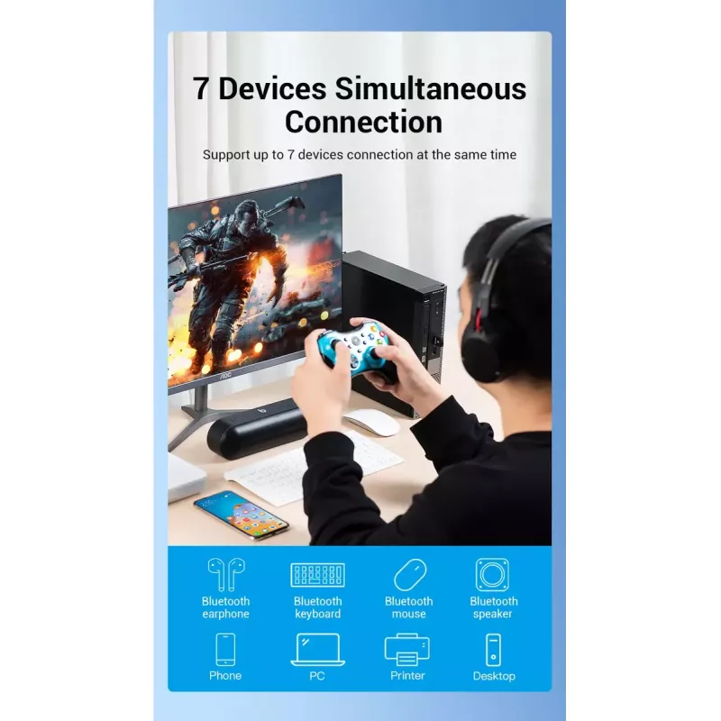 USB Bluetooth 5.0 Adapter Vention CDSW0 Kabelgebundene Konnektivität