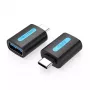 Vention USB-C auf USB 3.0 OTG Adapter CDUB0 — USB-C Stecker auf USB-A Buchse, schwarz PVC, vernickelte Kontakte