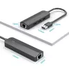 USB 2.0 Hub Vention 3-Port mit 100M Ethernet Adapter, USB 2.0 Host, 4 Ports, Schwarz