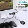 USB 2.0 Hub Vention 3-Port mit 100M Ethernet Adapter, USB 2.0 Host, 4 Ports, Schwarz
