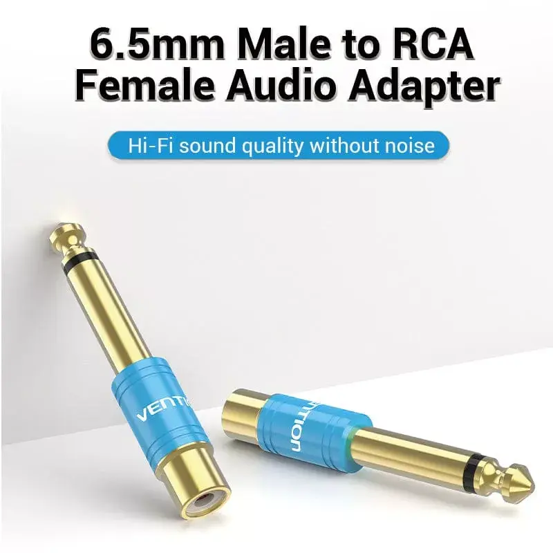 Audio-Adapter Vention VDD-C03 — 6,5mm (Stecker) auf Cinch (Buchse), vergoldete Kontakte, blau