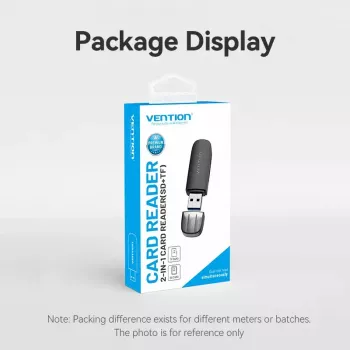 Vention 2-in-1 USB 3.2 Gen 1 (USB 3.0) Kartenleser — SD & MicroSD, Schwarz, Kompakt