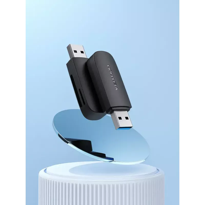 Vention 2-in-1 USB 3.2 Gen 1 (USB 3.0) Kartenleser — SD & MicroSD, Schwarz, Kompakt
