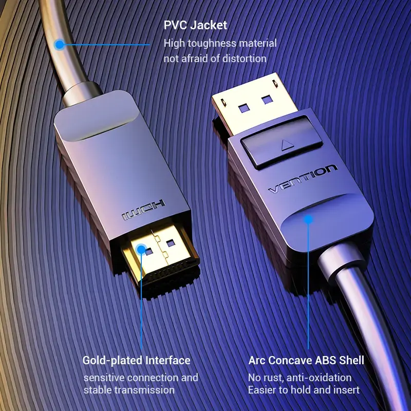 Vention DP-auf-HDMI-Kabel 1,5 m Schwarz DisplayPort HDMI 1,5 m