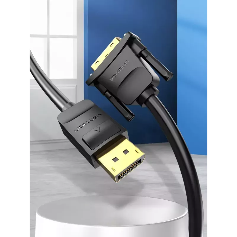 DisplayPort-auf-DVI-Kabel Vention HAFBH – DisplayPort auf DVI, 1 m, schwarz, 5,2 mm