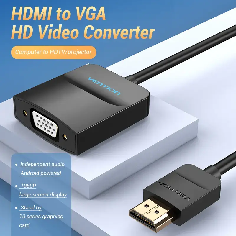 Vention HDMI-zu-VGA-Konverter 0,15 m Schwarz HDMI Typ A VGA