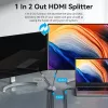 Vention bidirektionaler 2-Port-8K-HDMI-Umschalter AKPH0, HDMI 2.1, 7680×4320@60Hz, USB-C-Stromversorgung, Aluminium, Grau