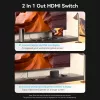 Vention bidirektionaler 2-Port-8K-HDMI-Umschalter AKPH0, HDMI 2.1, 7680×4320@60Hz, USB-C-Stromversorgung, Aluminium, Grau