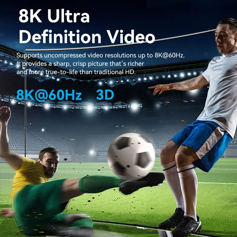Vention bidirektionaler 2-Port-8K-HDMI-Umschalter AKPH0, HDMI 2.1, 7680×4320@60Hz, USB-C-Stromversorgung, Aluminium, Grau