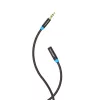 Audio-Verlängerungskabel Vention 3,5 mm 1,5 m, Stecker auf Buchse, baumwollummantelt, schwarze Metallausführung
