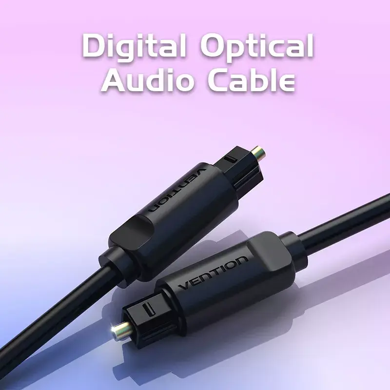 Optisches Glasfaserkabel Vention 1M Schwarz TOSLINK Stecker auf Stecker