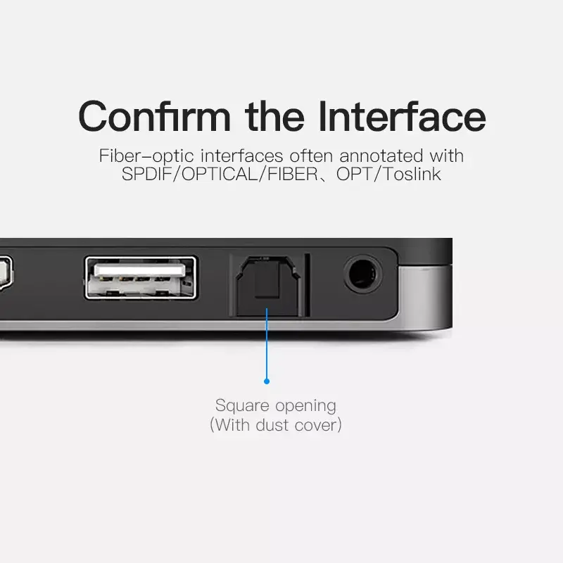 Optisches Glasfaserkabel Vention 1M Schwarz TOSLINK Stecker auf Stecker