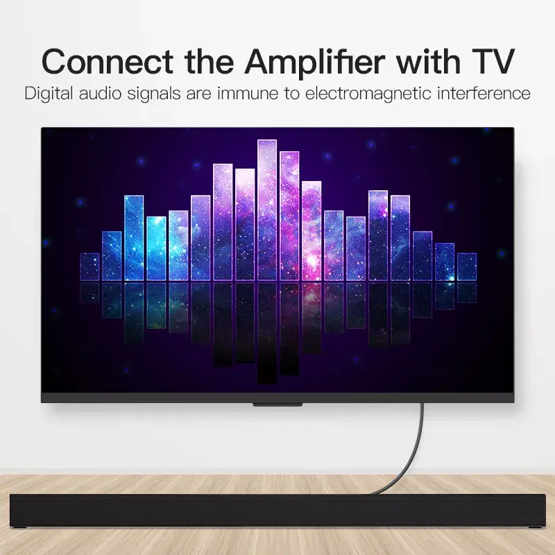 Optisches Audiokabel Vention 2M Schwarz TOSLINK Stecker auf Stecker