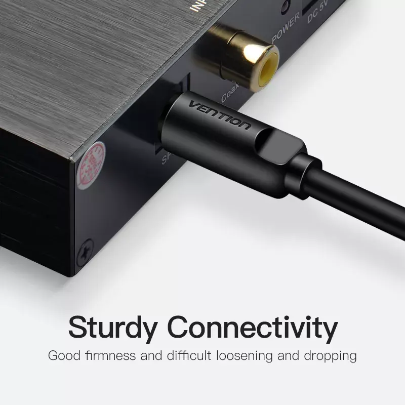 Optisches Audiokabel Vention 2M Schwarz TOSLINK Stecker auf Stecker