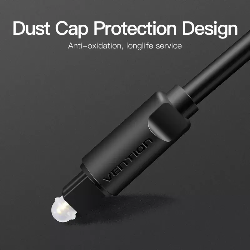 Optisches Audiokabel Vention 2M Schwarz TOSLINK Stecker auf Stecker