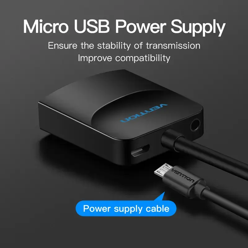 VGA zu HDMI Konverter Vention 0,15 m Schwarz VGA HDMI Mikro-USB Audio