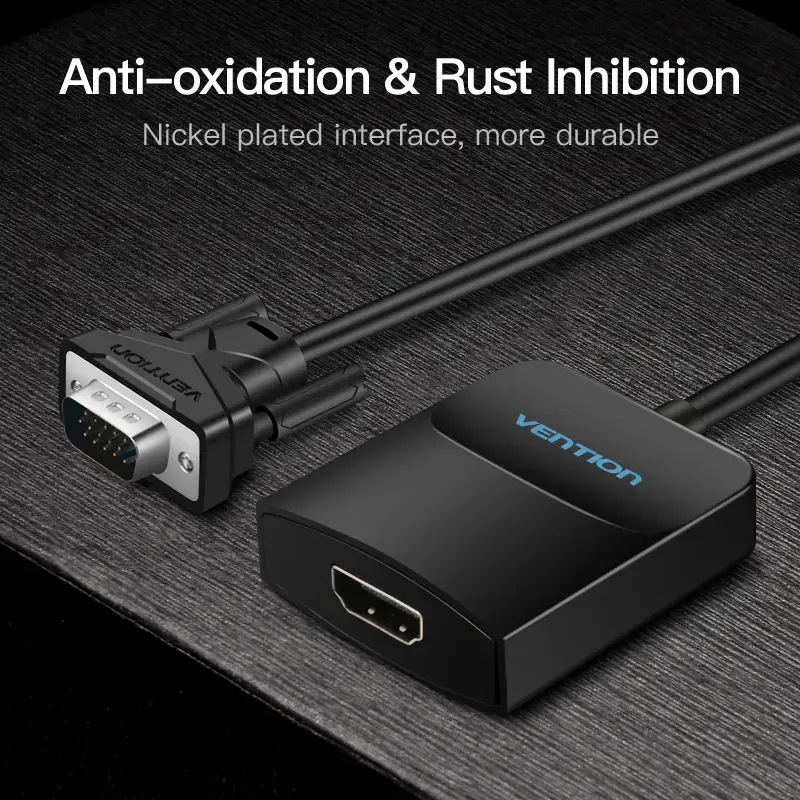 VGA zu HDMI Konverter Vention 0,15 m Schwarz VGA HDMI Mikro-USB Audio