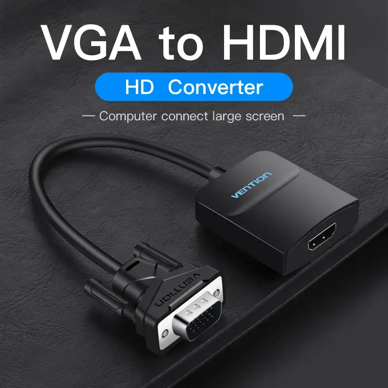 VGA zu HDMI Konverter Vention 0,15 m Schwarz VGA HDMI Mikro-USB Audio