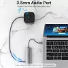 Dockingstation Vention Multifunktions-USB-C auf HDMI USB3.0x3 RJ45 SD TF TRRS 3,5mm PD 0,15M Grau Aluminiumlegierung