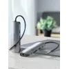 Dockingstation Vention Multifunktions-USB-C auf HDMI USB3.0x3 RJ45 SD TF TRRS 3,5mm PD 0,15M Grau Aluminiumlegierung