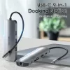 Dockingstation Vention Multifunktions-USB-C auf HDMI USB3.0x3 RJ45 SD TF TRRS 3,5mm PD 0,15M Grau Aluminiumlegierung