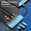 Dockingstation Vention Multifunktions-USB-C auf HDMI USB3.0x3 RJ45 SD TF TRRS 3,5mm PD 0,15M Grau Aluminiumlegierung